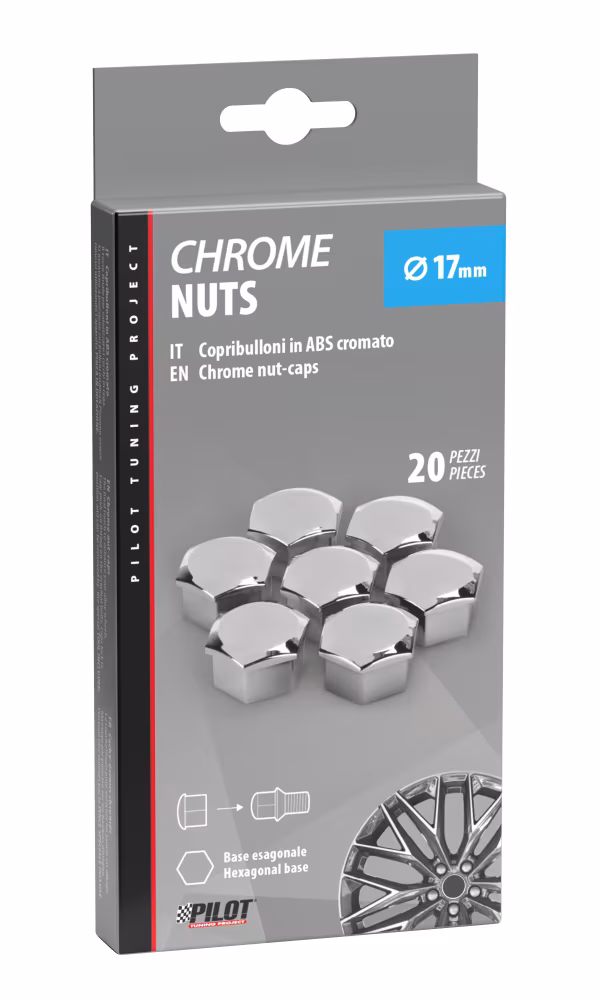 Pilot Chrome-Nut Caps, 20 copribulloni - Ø
