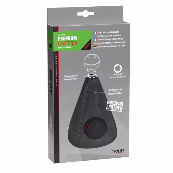 Pilot Premium, cuffia leva cambio in pelle - Nero