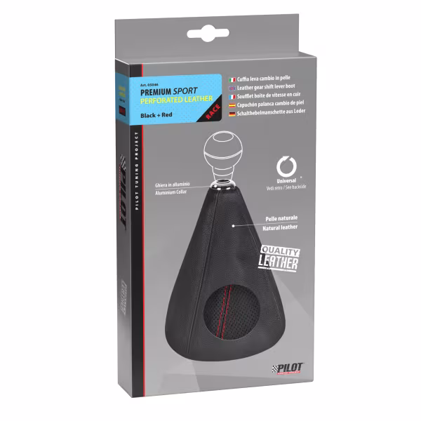 Pilot Premium Sport, cuffia leva cambio in pelle perforata - Nero