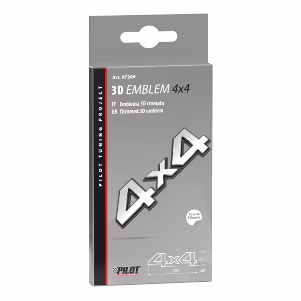 Pilot Emblema 3D cromato - 4x4