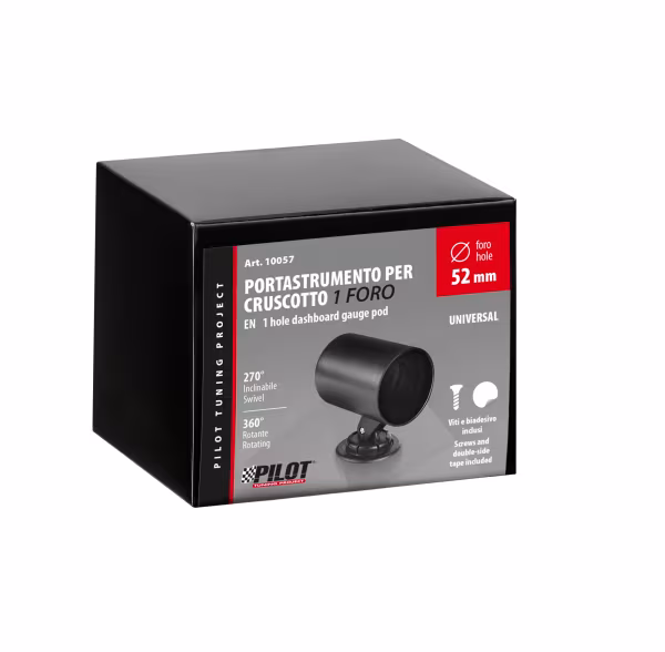 Pilot Portastrumento in plastica (52 mm) - Nero