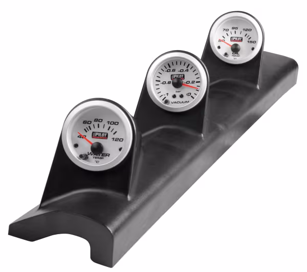 Pilot Portastrumenti montante 3 fori (52 mm) - Nero - Sinistro