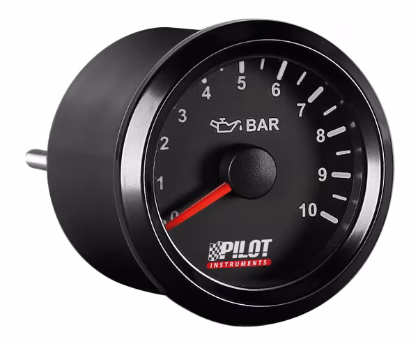 Pilot Black Analogue Gauge Series, Pressione olio - Ø 2” (52 mm)