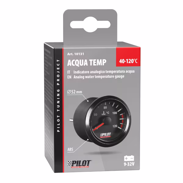 Pilot Black Analogue Gauge Series, Temperatura acqua - Ø 2” (52 mm)