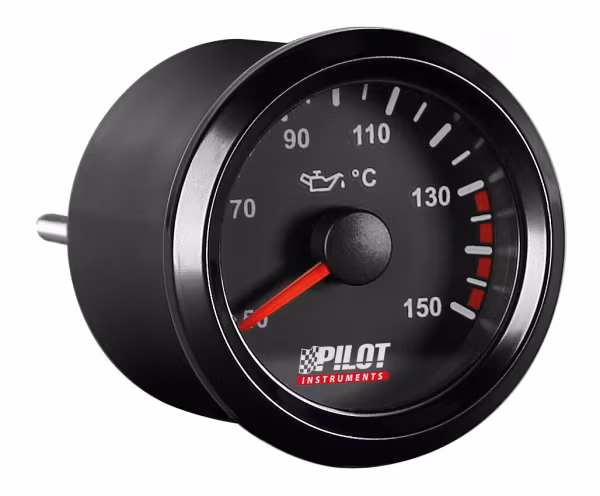 Pilot Black Analogue Gauge Series, Temperatura olio - Ø 2” (52 mm)