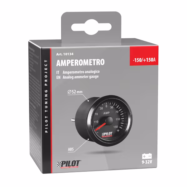 Pilot Black Analogue Gauge Series, Amperometro - Ø 2” (52 mm)