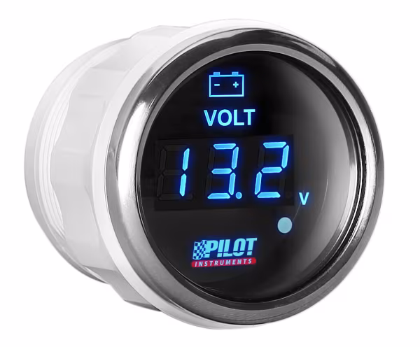 Pilot Black Digital Gauge Series, Voltimetro - Ø 2” (52 mm)