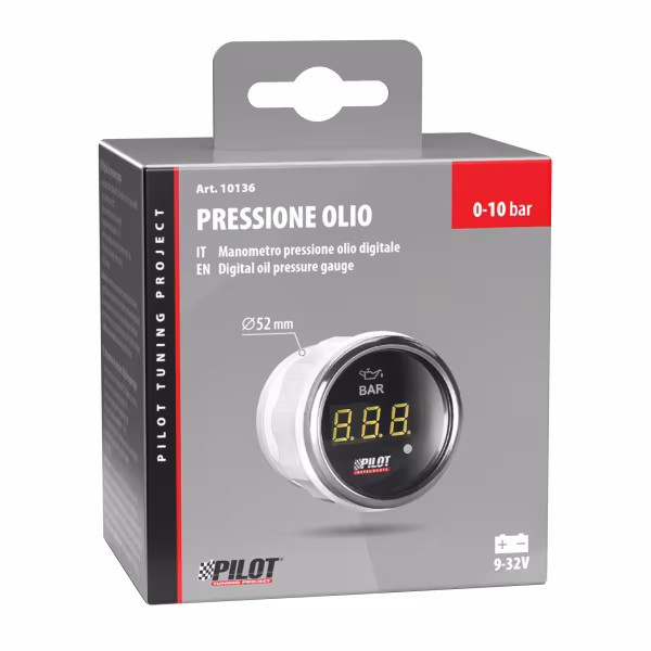 Pilot Black Digital Gauge Series, Pressione Olio - Ø 2” (52 mm)