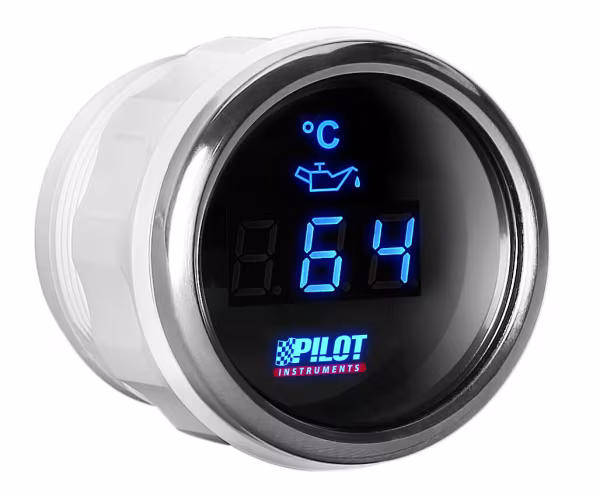 Pilot Black Digital Gauge Series, Temperatura Olio - Ø 2” (52 mm)