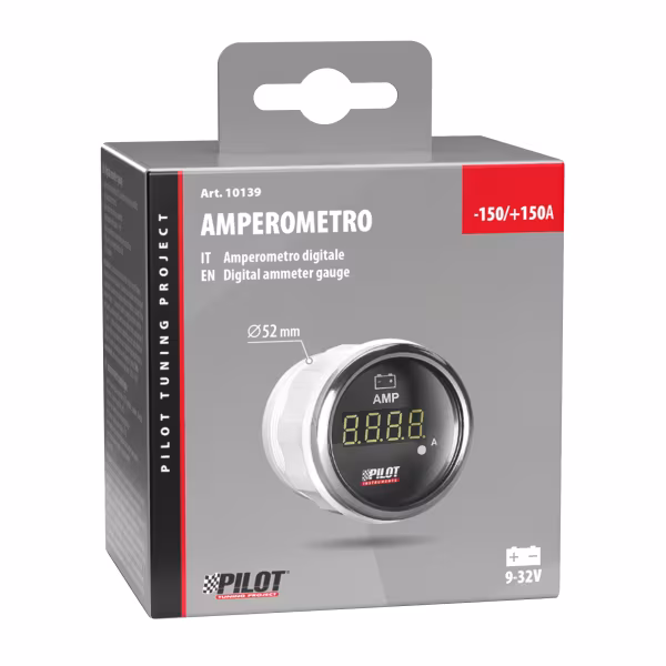 Pilot Black Digital Gauge Series, Amperometro - Ø 2” (52 mm)
