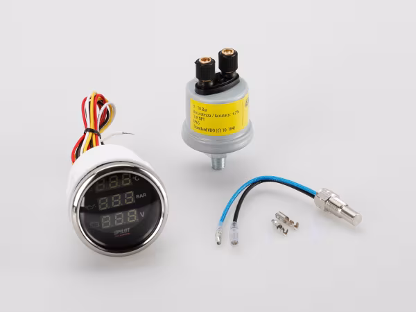Pilot Black Digital Gauge Series, Manometro 3 in 1 - Ø 2” (52 mm)
