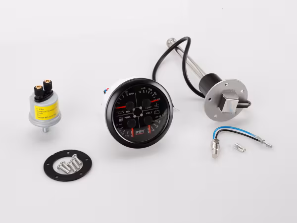 Pilot Black Analogue Gauge Series, Manometro 4 in 1 - Ø 3 3/8” (85 mm)