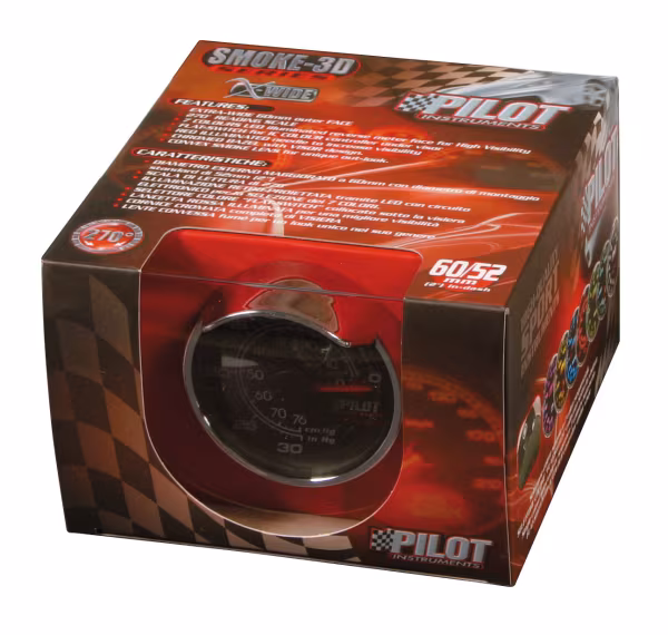 Pilot Vacuometro - Ø 2” (52 mm) - Smoke 3D