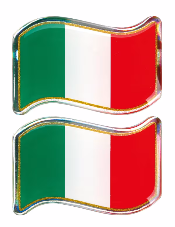 Lampa Sticky 3D - Bandiera Italia al vento, 2 pz - 40x27 mm