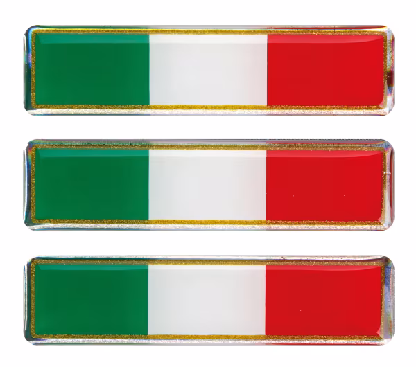 Lampa Sticky 3D - Tricolore Italia corto classico, 3 pz - 55x16 mm