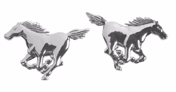 Pilot Emblema 3D cromato - 2 Horses
