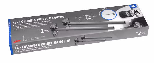 Lampa Set 2 ganci porta gomme e cerchioni da parete richiudibili