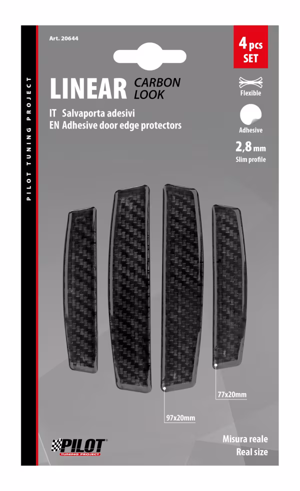 Pilot Linear, set 4 salvaporta adesivi - Carbon Look