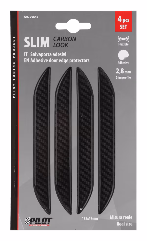 Pilot Slim, set 4 salvaporta adesivi - Carbon Look