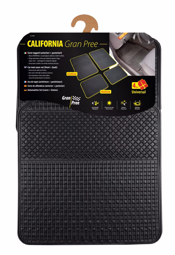 Gran Pree California Gran Pree, serie tappeti universali in pvc 4 pezzi