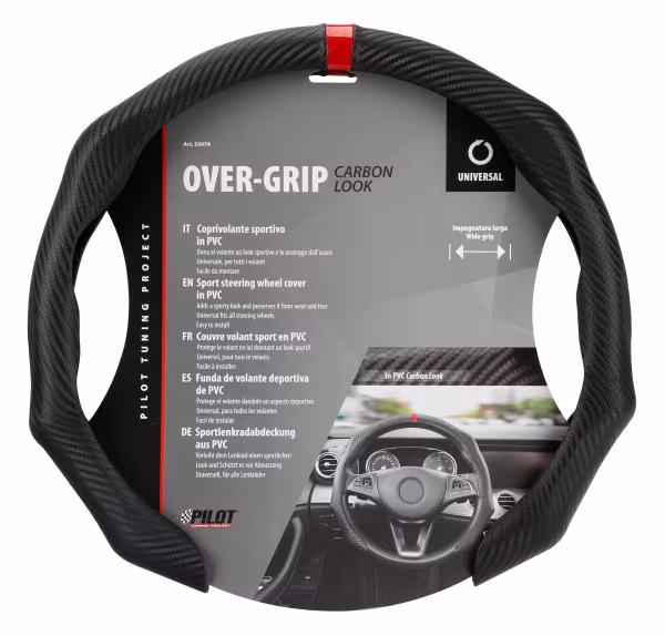 Pilot Over-Grip, coprivolante sportivo in PVC, universale - Carbon-Look