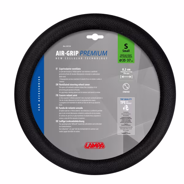 Lampa Air-Grip Nero, coprivolante ventilato