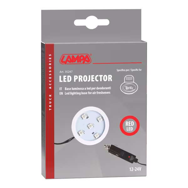 Lampa Trucky Led, base luminosa a led, 12/24V - 1 colore (Rosso)