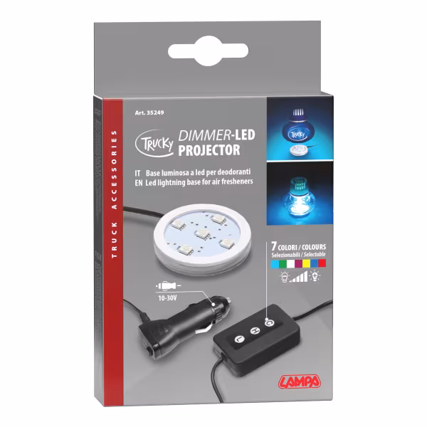 Lampa Trucky Led, base luminosa a led, 12/24V - 7 colori con dimmer