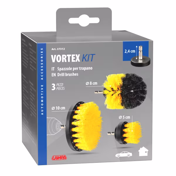 Lampa Vortex Kit 3 spazzole per trapano - Ø 10 / 8 / 5 cm