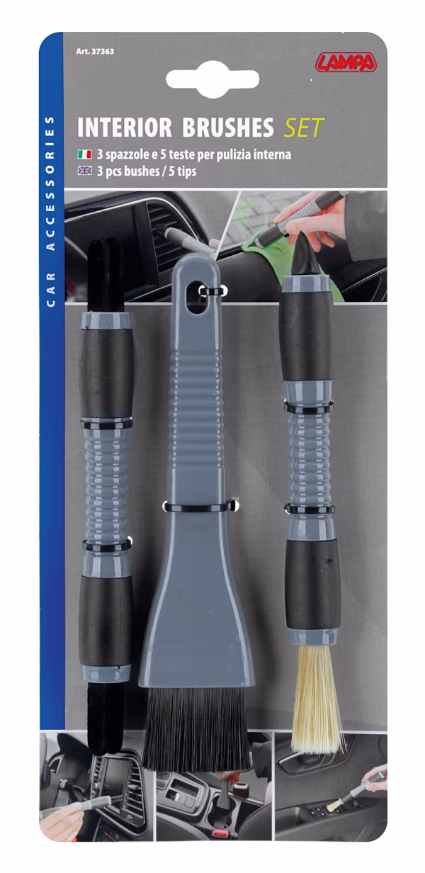Lampa Kit 3 spazzole per pulizia interni auto