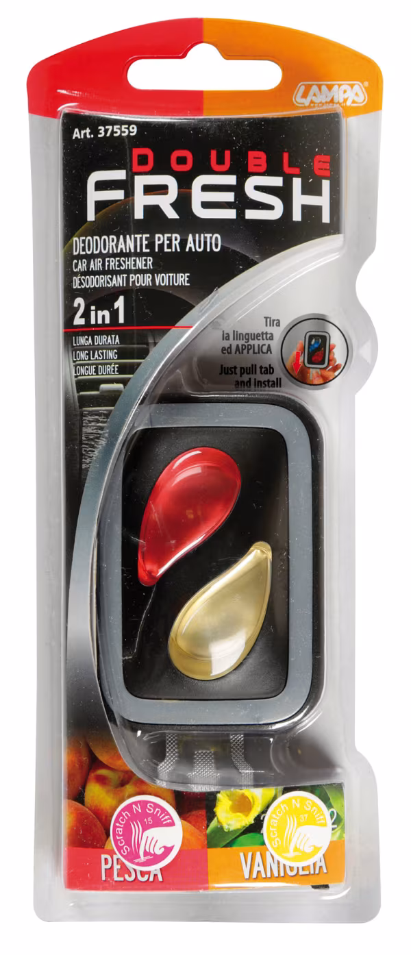 Lampa Double Fresh, deodorante per abitacolo - 2x2,5 ml - Pesca + Vaniglia
