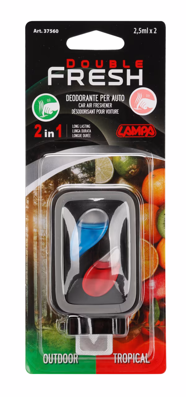 Lampa Double Fresh, deodorante per abitacolo - 2x2,5 ml - Outdoor + Tropicale