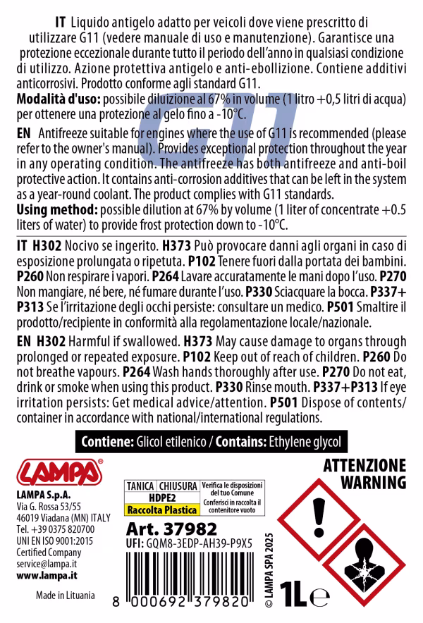 Lampa Premium Series Blu G11, liquido radiatore - (-25°C / +105°C) - 1 L