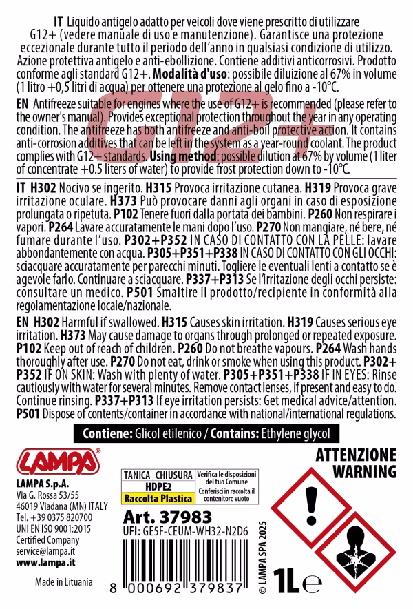 Lampa Premium Series Rosso G12+, liquido radiatore - (-25°C / +105°C) - 1 L