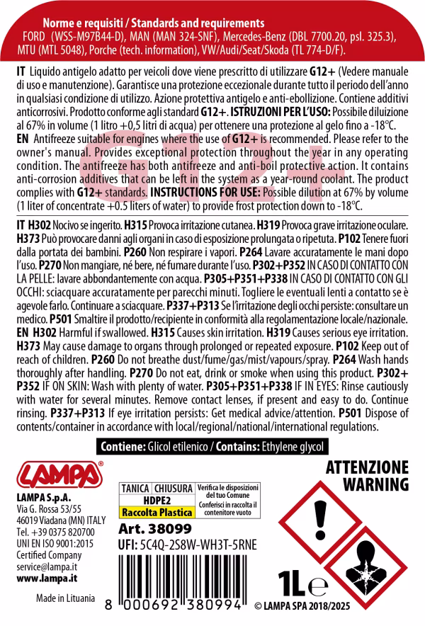Lampa Superior-Rosso G12+, liquido radiatore - (-36°C/+108°C)