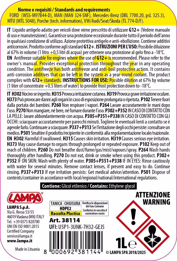 Lampa Superior-Giallo G12+, liquido radiatore - (-36°C/+108°C)