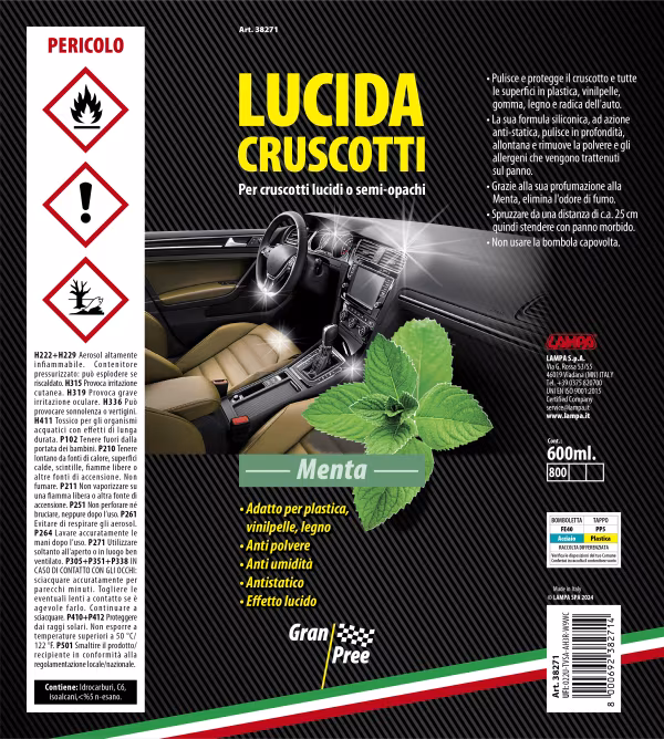 Gran Pree Gran Pree, lucida cruscotti - 600 ml - Menta