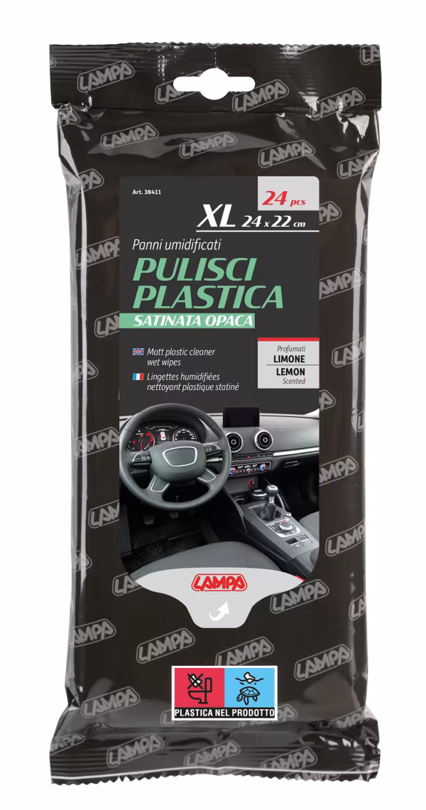 Lampa Panni umidificati pulisci plastica satinata opaca - 24 pz - 24x22 cm