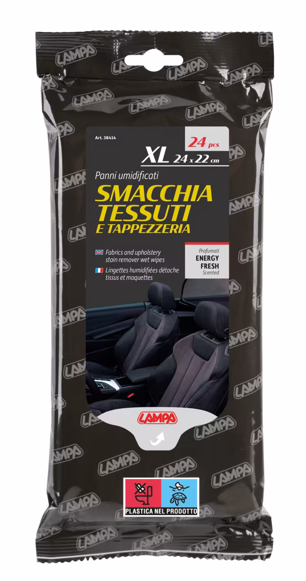 Lampa Panni umidificati smacchia tessuti e tappezzeria - 24 pz - 24x22 cm