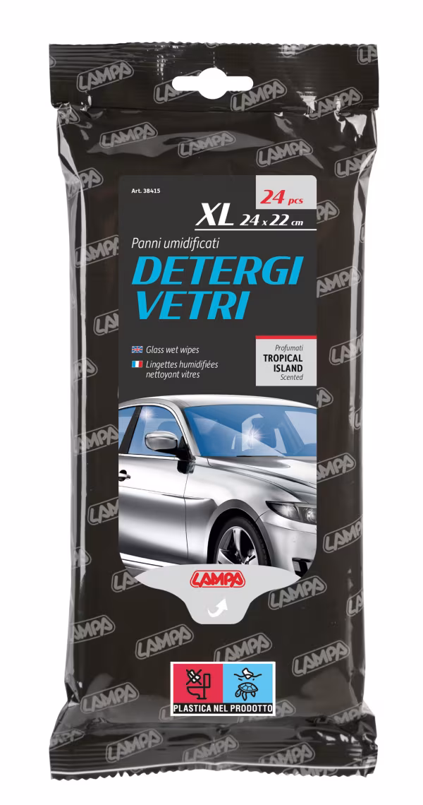 Lampa Panni umidificati detergi vetri - 24 pz - 24x22 cm