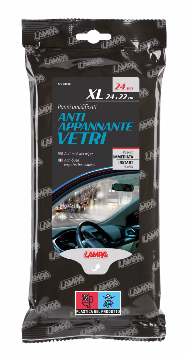 Lampa Panni umidificati antiappannante vetri - 24 pz - 24x22 cm