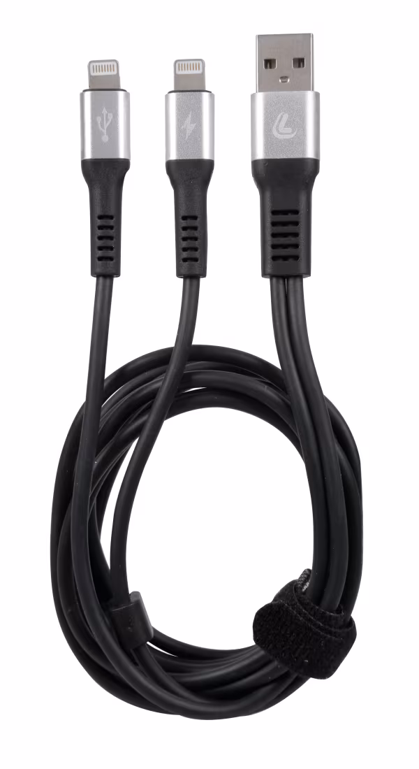 Lampa Cavo con doppio connettore, Usb > Apple 8 Pin - 100 cm - Nero
