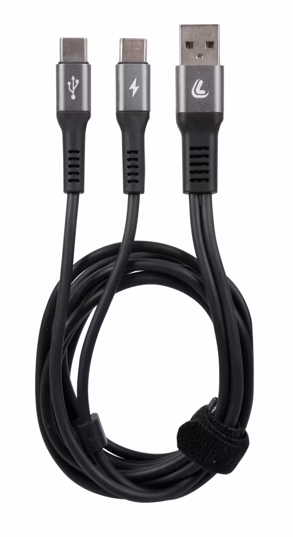 Lampa Cavo con doppio connettore, Usb > Type-C - 100 cm - Nero