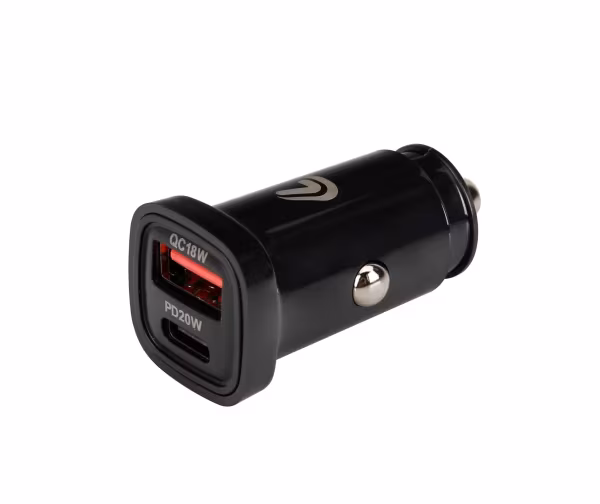 Lampa Usb Power Tec, caricabatteria 2 porte Usb - PD / QC 3.0 - 18W - 12/24V