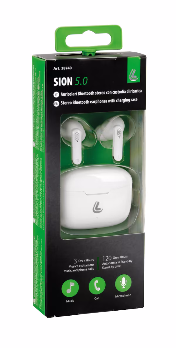 Lampa Sion 5.0, auricolari Bluetooth stereo senza fili con custodia di ricarica