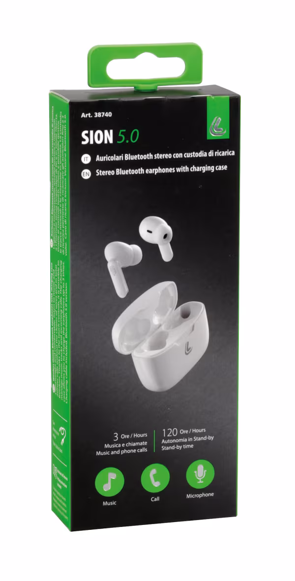 Lampa Sion 5.0, auricolari Bluetooth stereo senza fili con custodia di ricarica