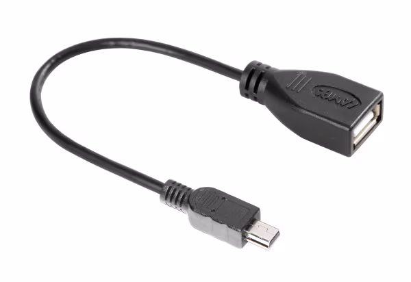 Lampa Cavo OTG Usb > Mini Usb - 20 cm - Nero