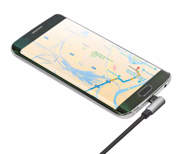Lampa Cavo 90° Usb > Micro Usb - 100 cm - Nero