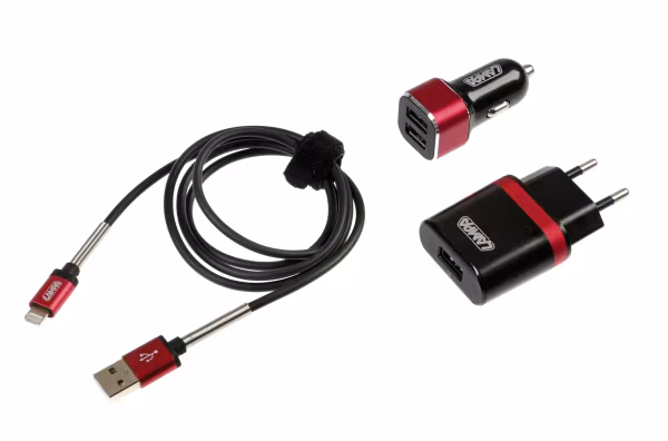 Lampa Kit 3 in 1 Universal (Apple 8 pin / Micro Usb) - Fast Charge - 12/24V + 230V