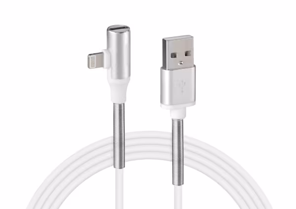 Lampa Cavo 90° Usb > Apple 8 Pin + adattatore auricolari - 100 cm - Bianco